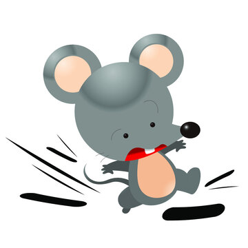cute mouse running is suitable for design and print in all media, vector cartoon designs