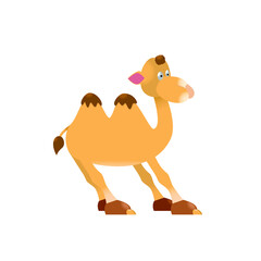 cute brown camel suitable for design and print in all media, vector cartoon design