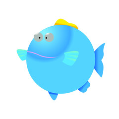 blue fish cartoon
