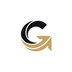 Letter G arrow business logo, Flat logo template