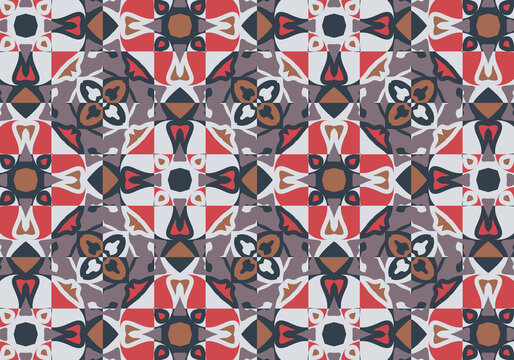 Creative trendy color abstract geometric pattern in white violet red blue, vector seamless, can be used for printing onto fabric, interior, design, textile, carpet.