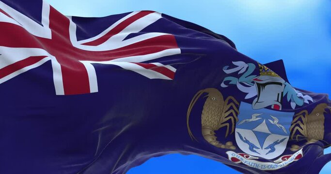 Seamless loop of Tristan da Cunha flag.	