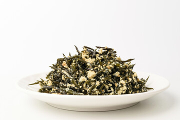 Sea weed fusiforme herb on white background