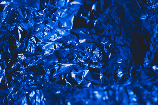 Closeup Shot Of Blue Foil Paper