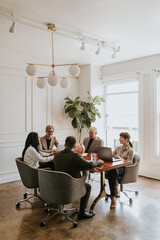 Happy business people in a meeting