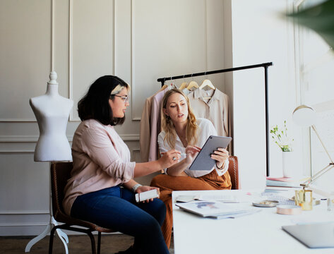 Woman ordering a couture gown