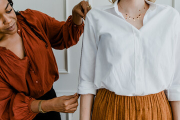 Professional fashion designer working