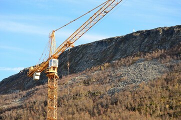 yellow construction crane