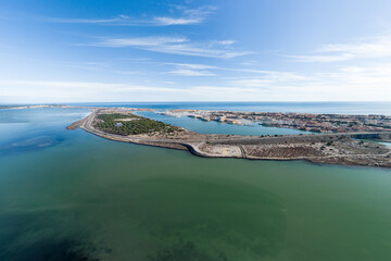 Naklejka premium Port Leucate vu du ciel, Aude, France (photo aérienne) 