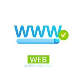 Web www for concept design. World wide web internet icon