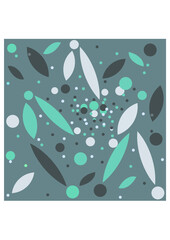 Seamless pattern in bright colors on a floral background . Vector illustration