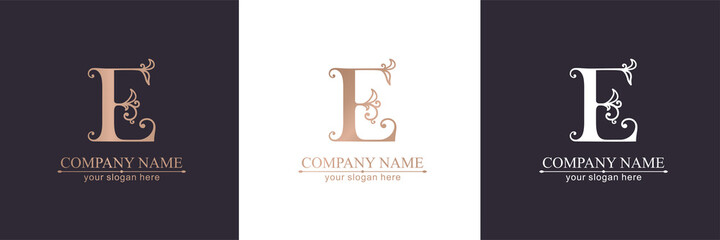 Premium Vector E logo. Monnogram, lettering. Personal logo or sign for branding an elite company. Vector design.