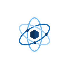 Hexagon Chemical moleculat nano atom logo