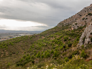 Fototapeta na wymiar Landscape of the mountain in Torroella de Montgrí