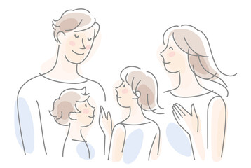 ４人家族が楽しく語らうイメージ