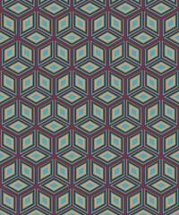 Geometric Hexagonal seamless pattern, vector for fabric textile, embroidery, cutting, sewing, artwork in style.