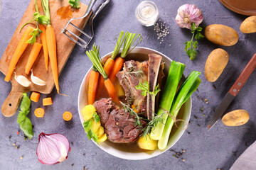 pot au feu- beef, broth and vegetable