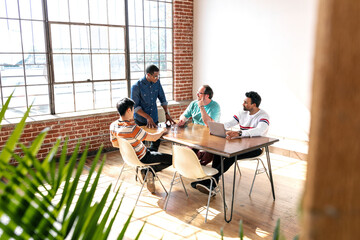 Team making a business plan