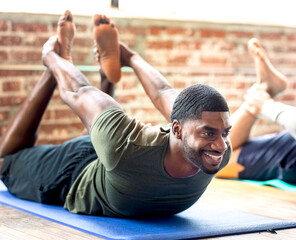 People in yoga class