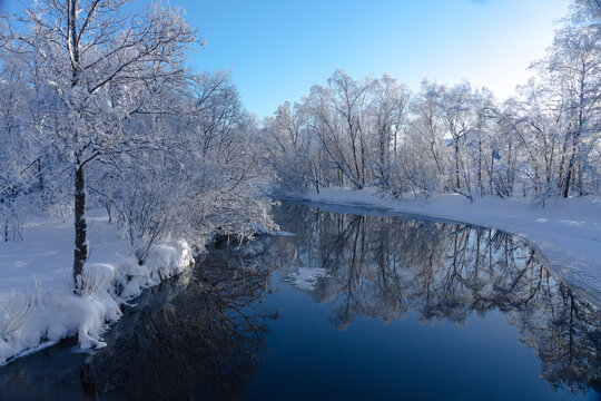 Winter landscape from Hareid, Norway.