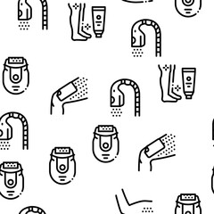 Depilation Procedure Seamless Pattern Vector Thin Line. Illustrations
