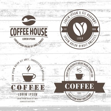 Vector coffee logo design,vinyage badge template.