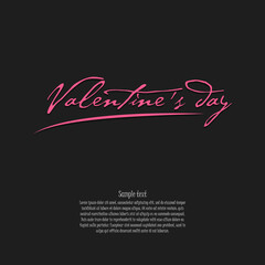 HHappy Valentines Day. Design pattern for greeting card, banner, poster, flyer, invitation. Text on an isolated background. Vector illustration