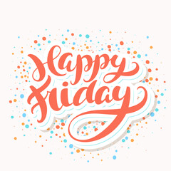 Happy Friday. Vector handwritten lettering.