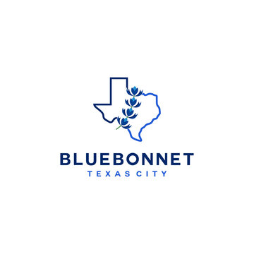 Blue bonnet vector logo template for agriculture