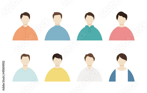 男性のアイコンのセット シンプル バリエーション 代 30代 男 上半身 バリエーション Wall Mural Yugoro