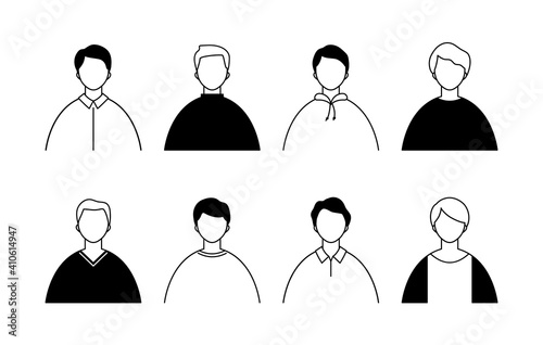 男性のアイコンのセット シンプル バリエーション 代 30代 男 上半身 バリエーション Wall Mural Yugoro