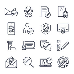 set icon approvement. accreditation icon. business quality check symbol template for graphic and web design collection logo vector illustration