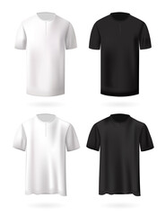 T-Shirts mockup set, realistic design vector illustration