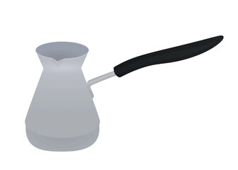 Silver coffee pot. vector illustration
