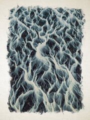 Artwork watercolor landscape picture for interior design