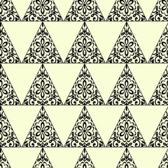Seamless damask wallpaper. Vintage  pattern . Hand drawn floral pattern. Shabby chic . Vector illustration