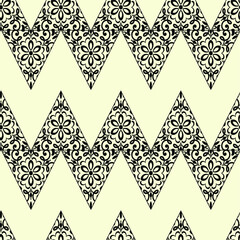 Seamless damask wallpaper. Vintage  pattern . Hand drawn floral pattern. Shabby chic . Vector illustration