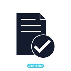 approvement icon. business quality check symbol template for graphic and web design collection logo vector illustration