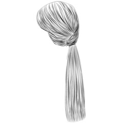Elegant, Low plaited ponytail hairstyle vector illustration - 410619367
