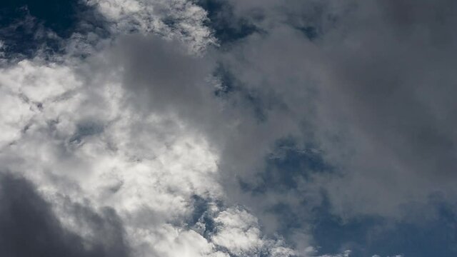 The blue sky with cloud movement
