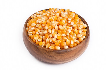 Dried corn on the white background