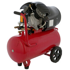 red air compressor isolated on a white background