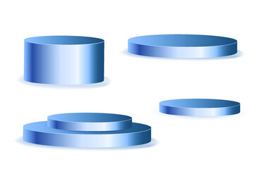 Round podium . Blank background for the presentation. Stage empty for decor product, advertising, award. Vector illustration.