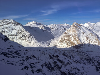 winter mountain summit close up