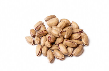 Pistachio on the white background