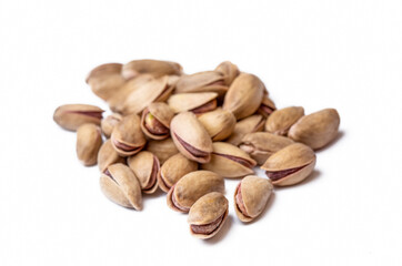 Pistachio on the white background