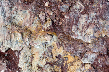 Stone texture during the development of an old marble quarry near the village of Artyshta
