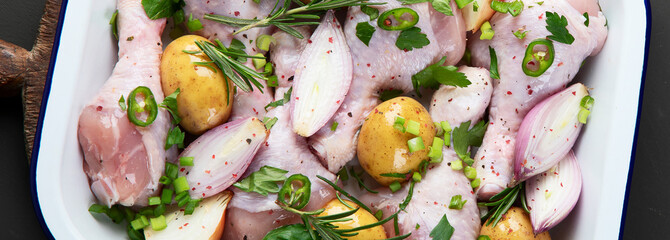 Raw chicken meat