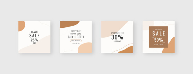 Social media template. Trendy editable social media post template. Mockup isolated. Template design. Vector illustration.