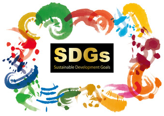 SDGs CMYK指定色（スウォッチ付）水彩アブストラクトフレーム	
